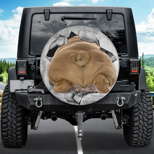 Discover English Bulldog Butt Cute Spare Tire Cover, Car Accessories, Dog Spare Tire Cover