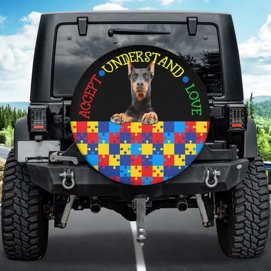 Discover Doberman Pinscher Neurodiversity Tire Cover