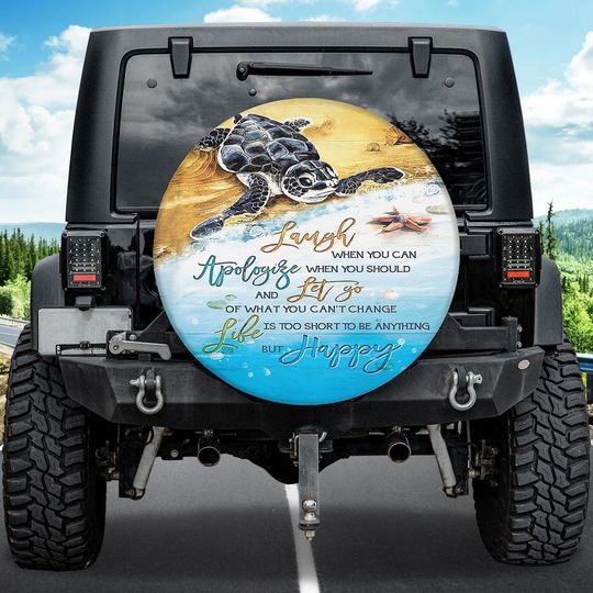 Discover Turtle Baby Tire Cover, Sea Turtle Born Spare Tire Cover