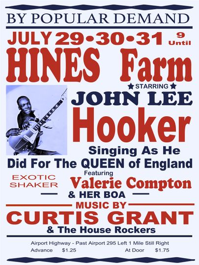 Discover 18"x24" John Lee Hooker Hine's Farm (Toledo, Ohio Blues Club