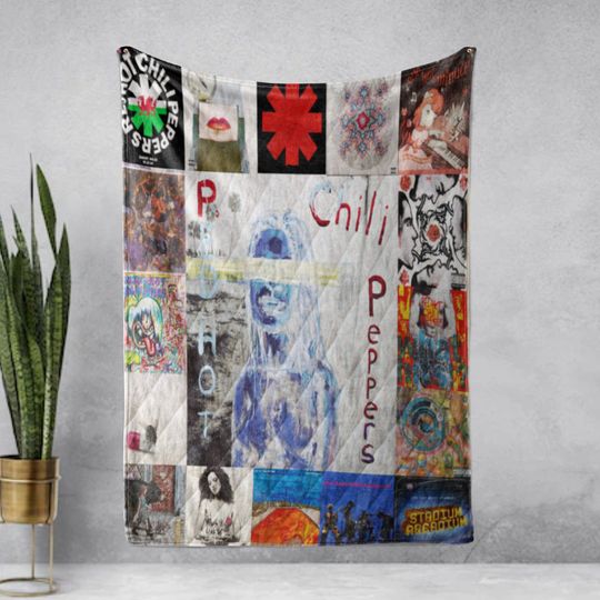 Discover RHCP Album Covers Throw Quilt - Rock And Roll Band Sherpa Blanket