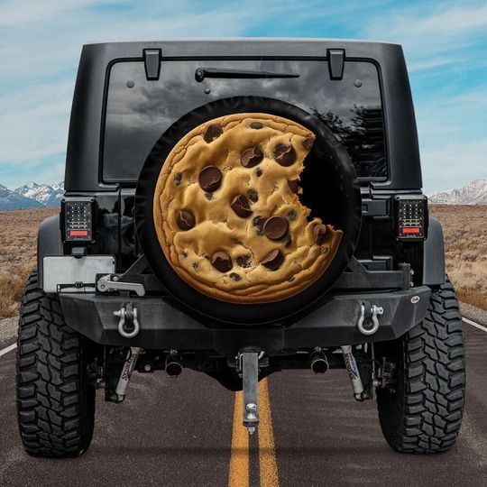 Discover Funny Tire Cover, Chocolate Chip Cookie Spare Tire Cover