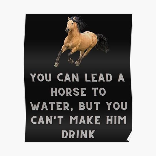 Discover You can lead a horse to water, but you can't make him drink Premium Matte Vertical Poster