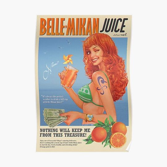 Discover Nami Orange Juice Premium Matte Vertical Poster