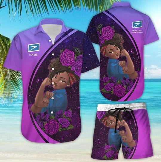 Discover Personalized Postal Worker Girl Hawaii Shirt