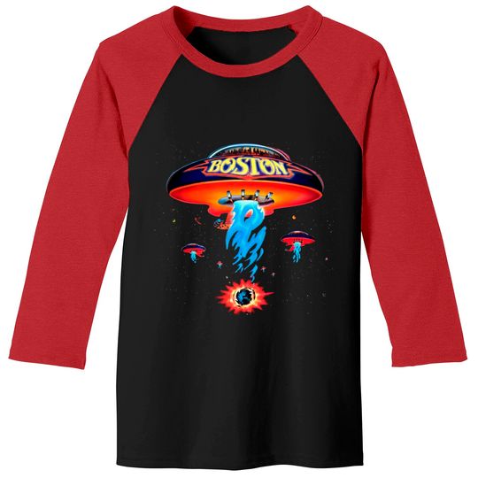 Discover Boston Band Spaceship Rock Band Short Sleeve Crewneck Unisex Baseball Tees