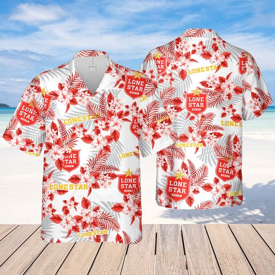 Discover Lone Star Hawaiian Flowers Pattern Shirt, hawaii beer Loves Shirt, Summer Hawaii Shirt Beer