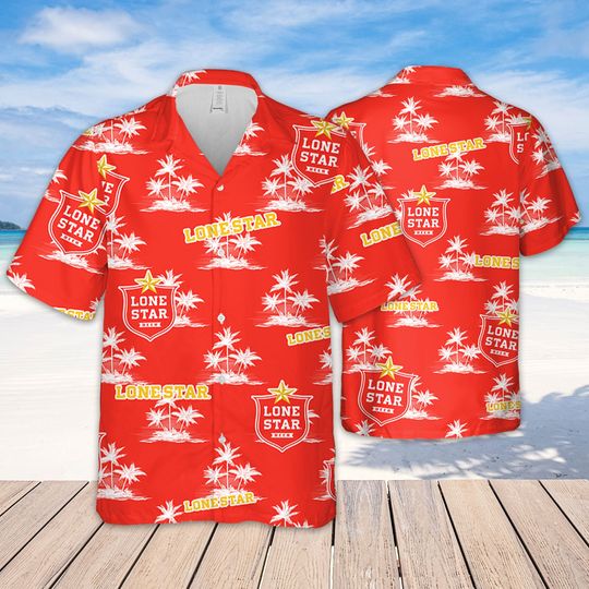 Discover Lone Star Hawaiian Coconut Island Pattern Hawaiian beer lover Shirt