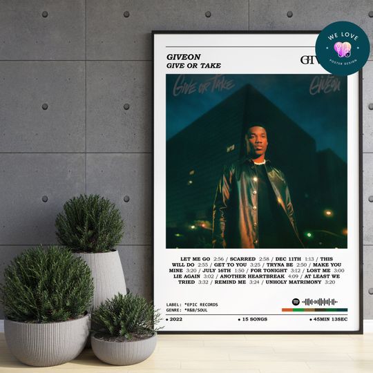 Discover Giveon - Give Or Take Album Poster / Giveon Poster