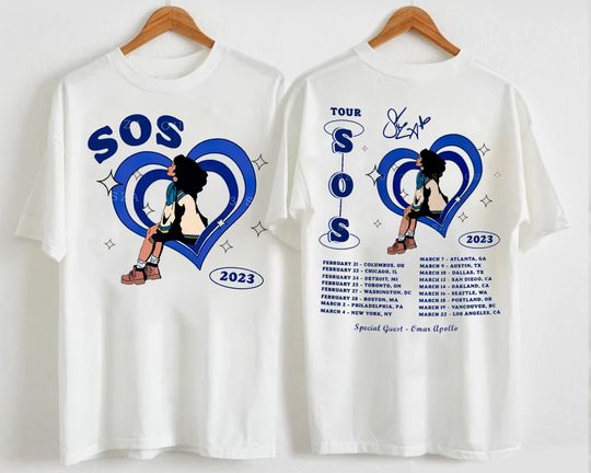 Discover SZA S.O.S Tour 2023 T-shirt, SOS Tour 2023 Shirt, Vintage SZA Shirt