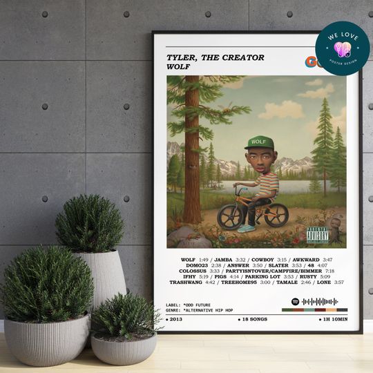 Discover Tyler, The Creator - Wolf Album Poster / Tyler, The Creator Poster