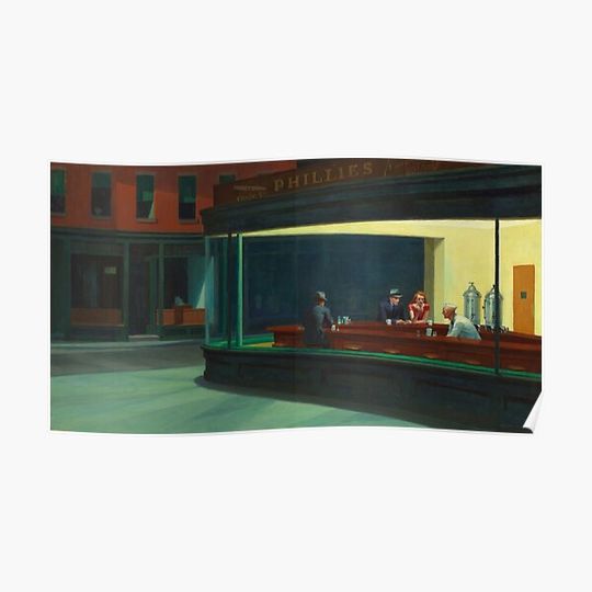 Discover Nighthawks - Edward Hopper Premium Matte Vertical Poster