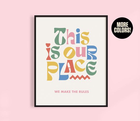 Discover This Is Our Place Print | Colorful Wall Art | Folklore Poster