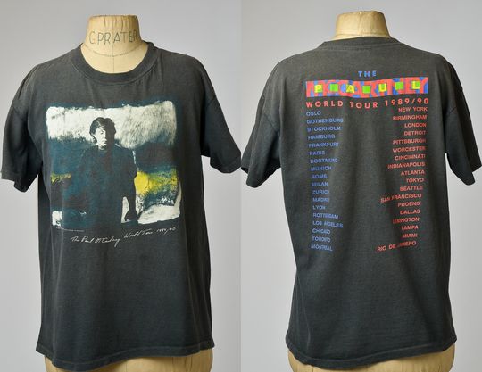 Discover 1989 p.a.u.l mc.car.tney World Tour Faded T Shirt