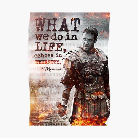 Discover Gladiator Maximus | Inspirational Quote Underground Art Print Motivational Poster Premium Matte Vertical Poster