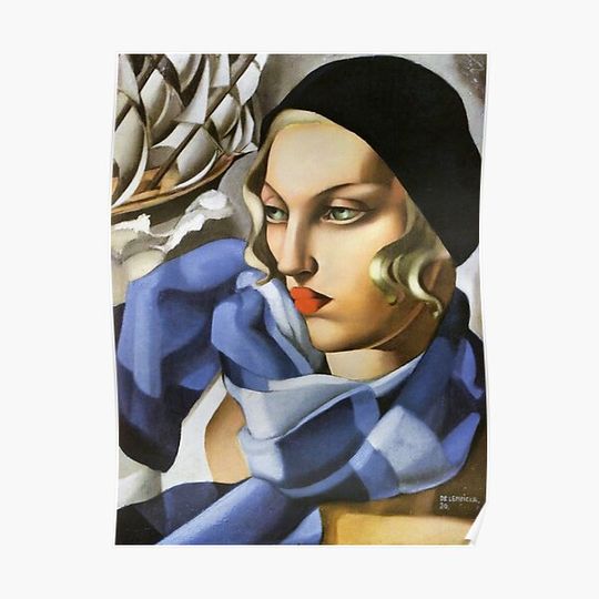 Discover Tamara De Lempicka The Blue Scarf Premium Matte Vertical Poster