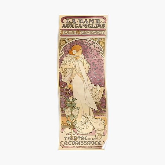 Discover Alfons Mucha ART NOUVEAU Camille The Lady with the Camellias Sarah Bernhardt Premium Matte Vertical Poster