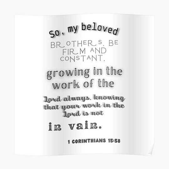 Discover 1 Corinthians 15 58 Premium Matte Vertical Poster