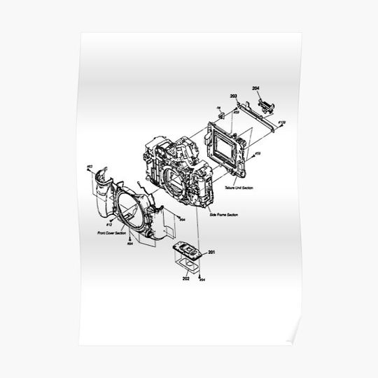 Discover Camera 'Sony Alpha 900' Diagram. Premium Matte Vertical Poster