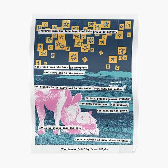 Discover "Two-Headed Calf" Poem Illustration Premium Matte Vertical Poster