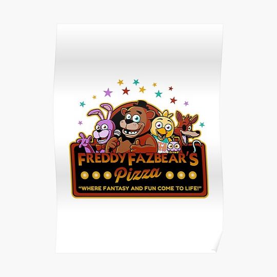 Discover Five Nights at Freddy's Freddy Fazbear's Pizza FNAF logo Premium Matte Vertical Poster