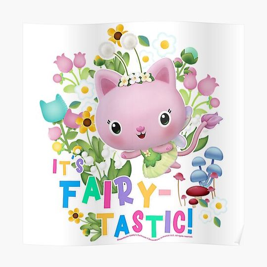 Discover Gabby's Dollhouse Kitty Fairy It's Fairy-Tastic Premium Matte Vertical Poster