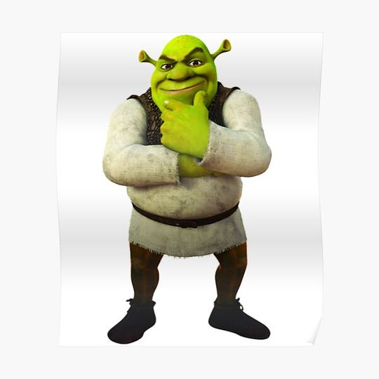 Discover Shrek- standing and thinking pose Premium Matte Vertical Poster