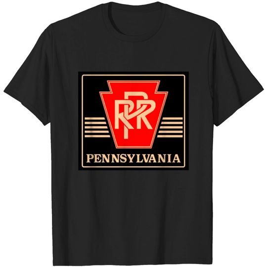 Discover Pennsylvania Railroad Logo Black & Gold T-Shirts