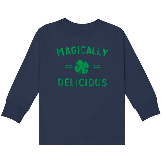 Discover Vintage St Patricks Day Kids Long Sleeve T-Shirts, Magically Delicious Kids Long Sleeve T-Shirts