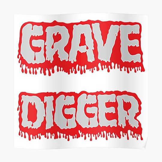 Discover grave digger sticker Premium Matte Vertical Poster
