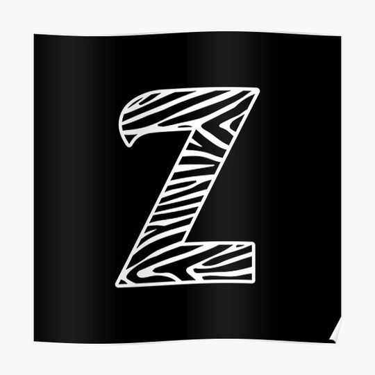 Discover Zebra Print Letter Z Premium Matte Vertical Poster