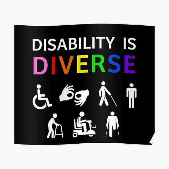 Discover Disability Is Diverse Rainbow Pride Premium Matte Vertical Poster