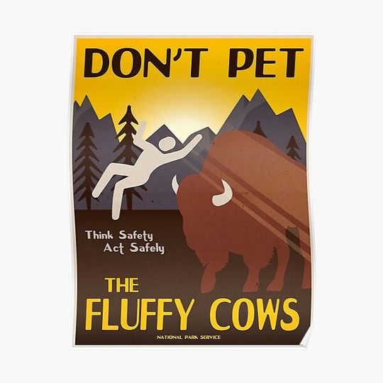 Discover Flufy Cows Dont Pet Premium Matte Vertical Poster