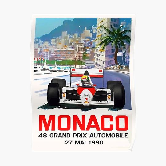 Discover Master of Monaco - Senna Monaco GP 1990 Premium Matte Vertical Poster