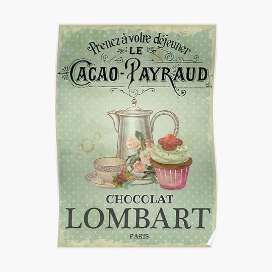 Discover Vintage French Pastry Illustration Premium Matte Vertical Poster