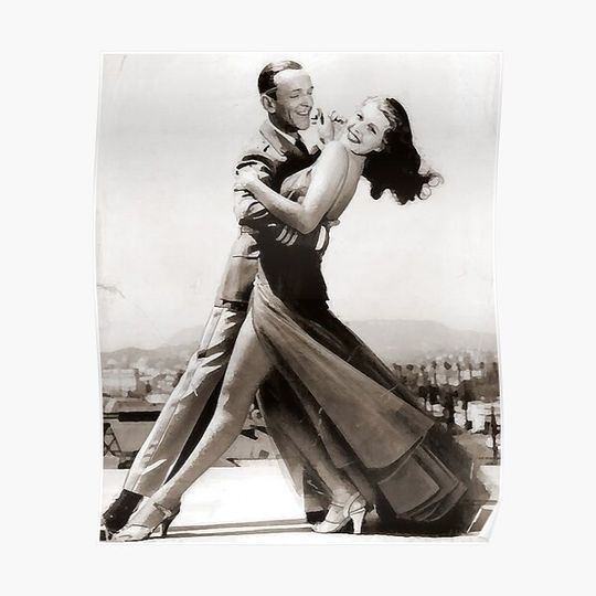 Discover Rita Hayworth Fred Astaire Hollywood Legend Art ! Premium Matte Vertical Poster