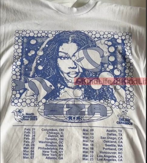 Discover SZA SOS Tour T-shirt, Sza Tour Merch 2023 Shirt, Sza North American Tour Merch, SOS Tour 2023