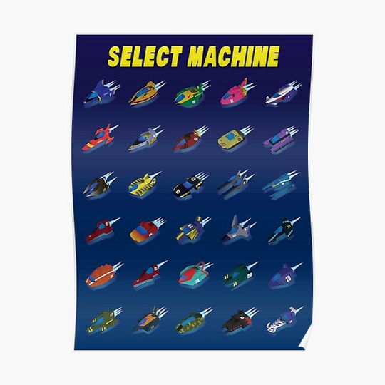 Discover F-Zero X SELECT MACHINE Poster Premium Matte Vertical Poster