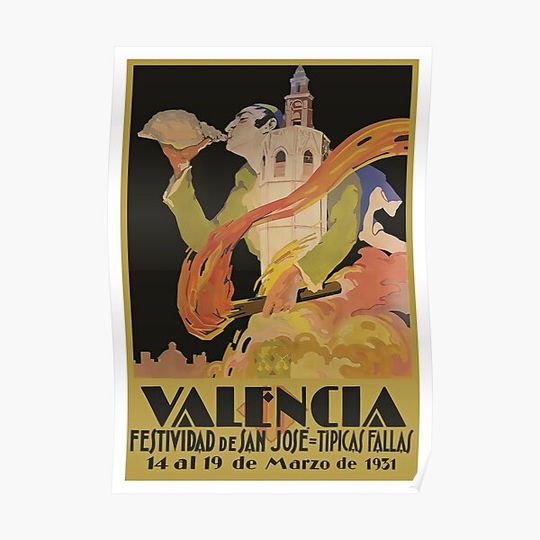 Discover Fallas Cartel 1931 - Valencia Fallas Poster Design Premium Matte Vertical Poster