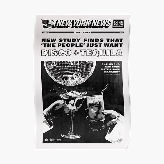 Discover Disco And Tequila Headline Premium Matte Vertical Poster