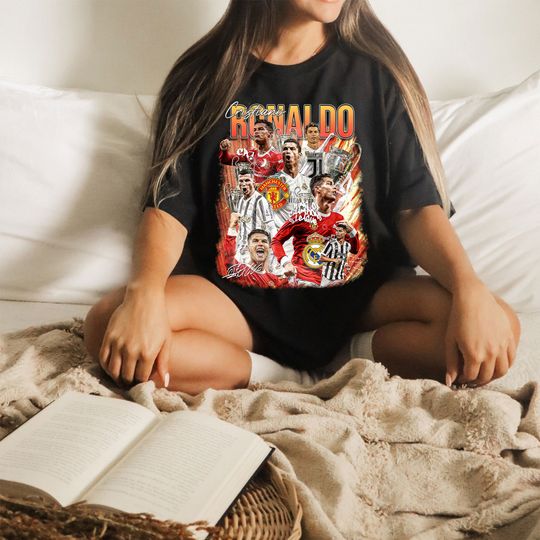 Discover Cristiano Ronaldo 90s Style Vintage Bootleg Tee Graphic T-shirt, Ronaldo Sweatshirt, Football Sweatshirt, World Cup 2022