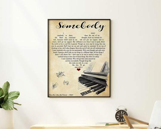 Discover Depeche Mode Somebody Lyrics Vintage Poster