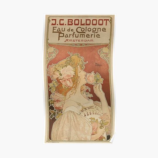 Discover Vintage French Perfume Advertising Poster - Eau de Cologne Parfumerie Premium Matte Vertical Poster