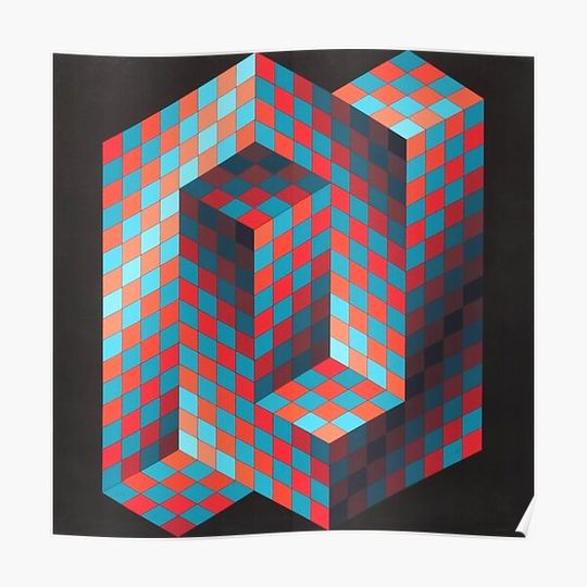Discover Op Art #OpArt Optical Art #OpticalArt Optical Illusions #OpticalIllusions #Illusion Premium Matte Vertical Poster
