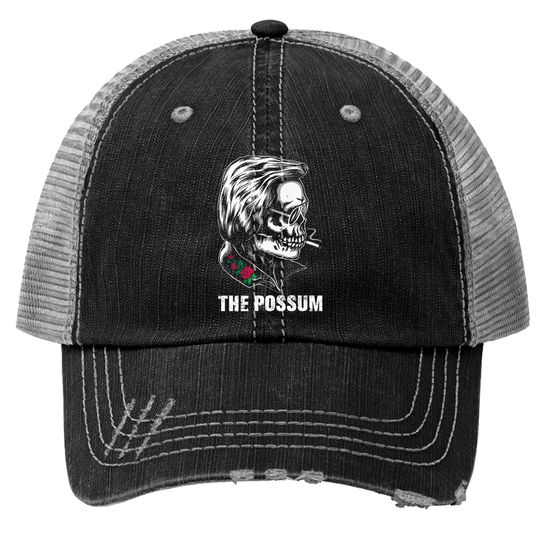 Discover Skull Art George Jones Possum Country Music Trucker Hats