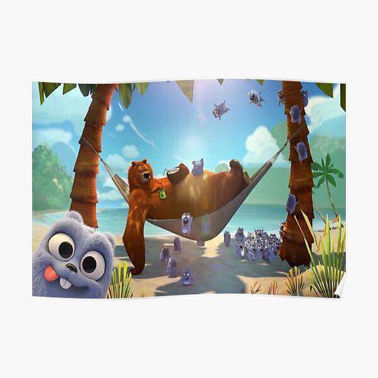 Discover Grizzy and the Lemmings Holiday Premium Matte Poster