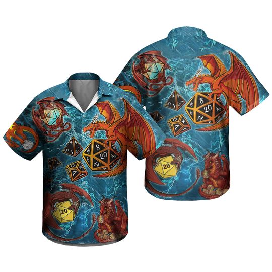 Discover DnD Dice Hawaiian Shirt