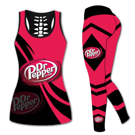 Discover Dr Pepper Hollow Tank Top Legging Sets