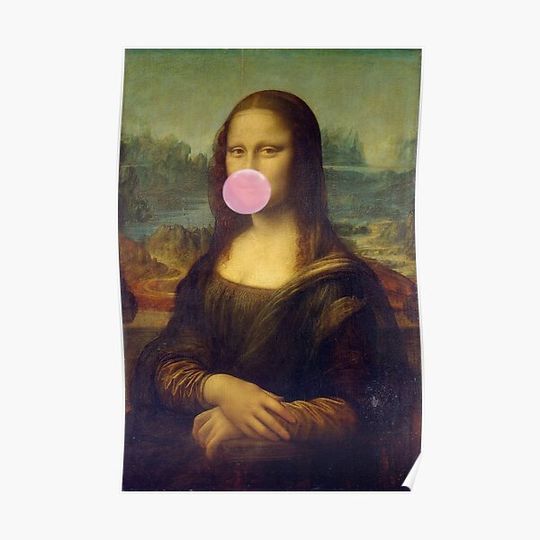 Discover Mona Lisa / Bubble gum Premium Matte Vertical Poster