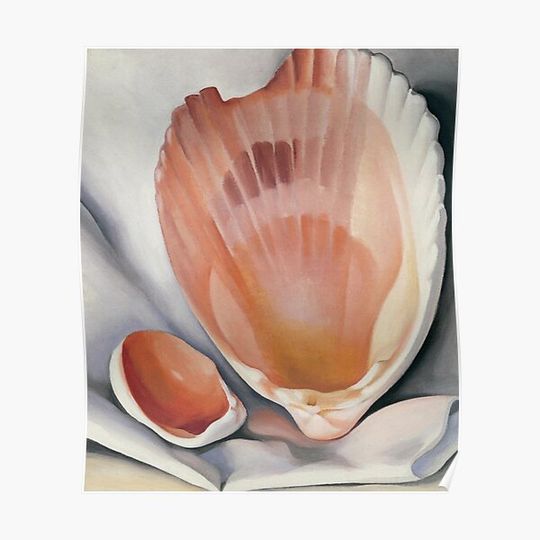 Discover Georgia Okeeffe 1937 Two Pink Shells-Pink Shell Premium Matte Vertical Poster